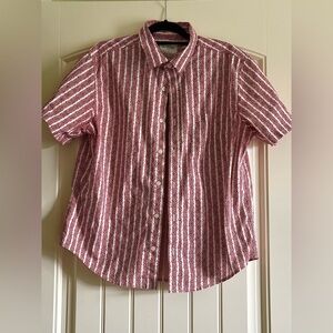 Goodfellow & Co Red and White Striped Men's Shirt